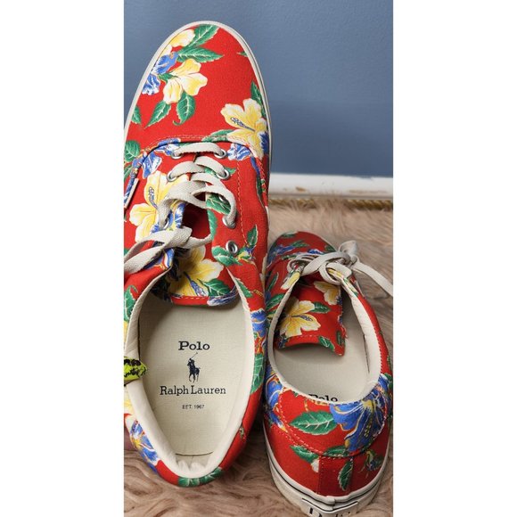 NWOB RALPH LAUREN POLO Thorton Tropical Canvas Sneaker - MEN SIZE 11 - Picture 5 of 6